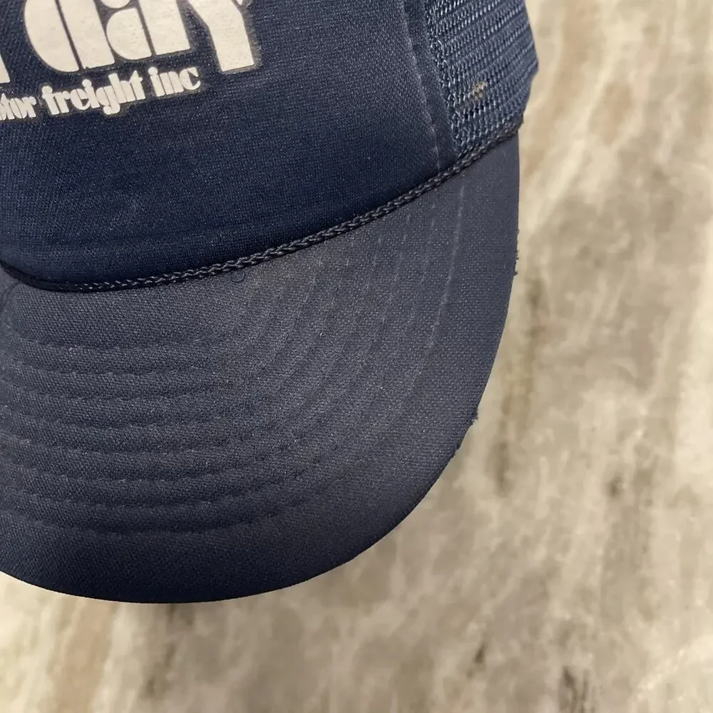 VINTAGE Next Day Motor Freight Hat Cap Snap Back Blue Mesh Trucker Mens 80s 90s